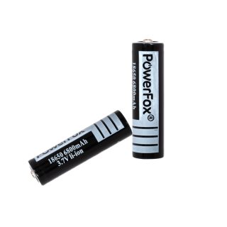 Two PowerFox 18650 rechargeable Li-ion batteries for Pro laser pointers