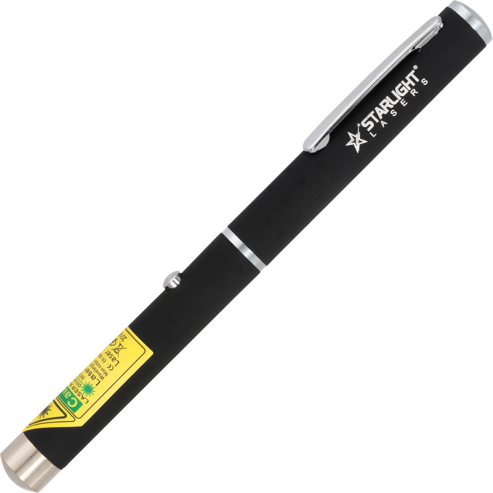 X1 slim green laser pen with pocket clip and two AAA batteries