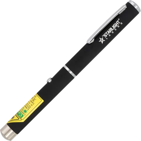 X1 slim green laser pen with pocket clip and two AAA batteries