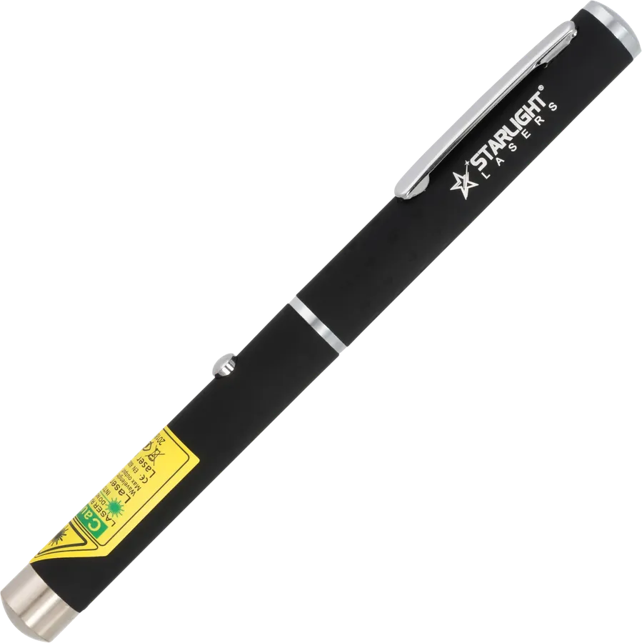 X1 slim green laser pen with pocket clip and two AAA batteries