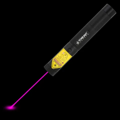Violet laser pointer V1 Pro with visible laser beam in the dark